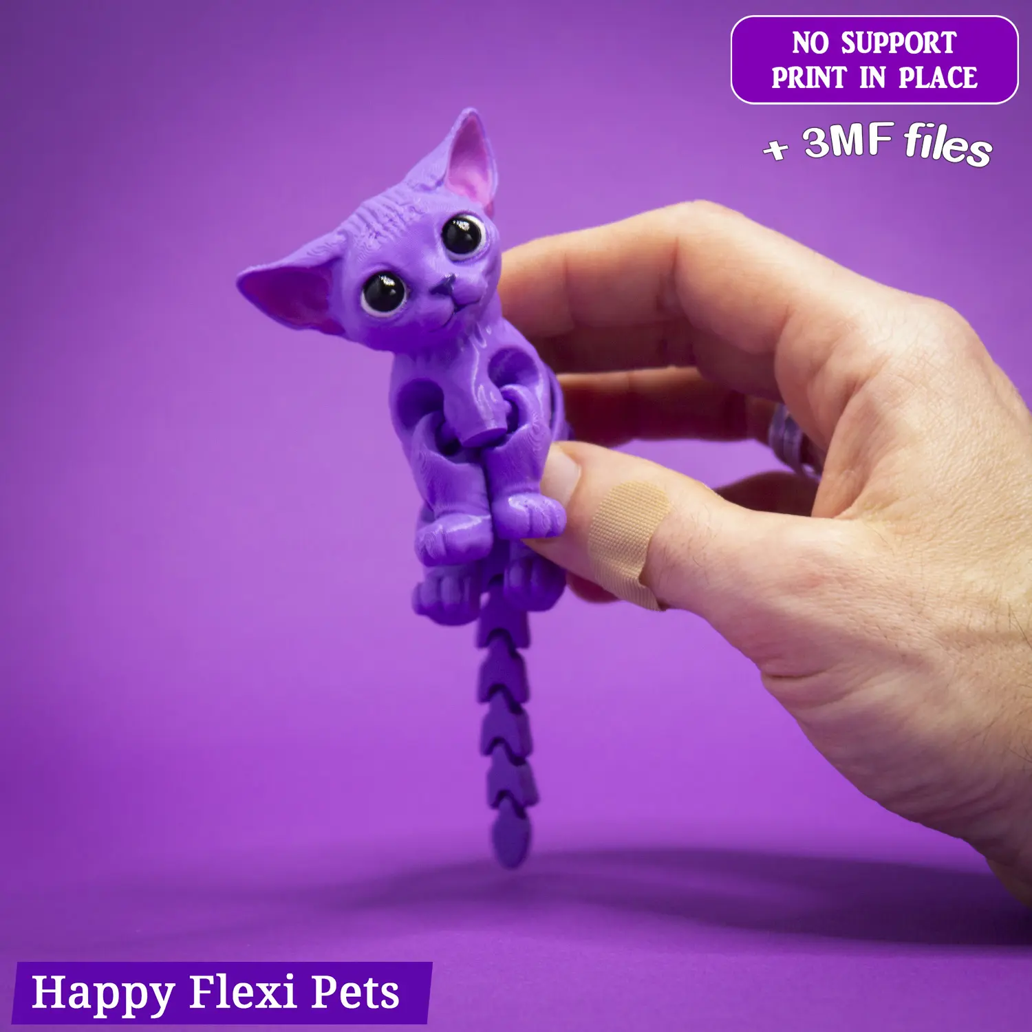 Articulated sphynx cat toy - Happy Flexi pets - cat figurine