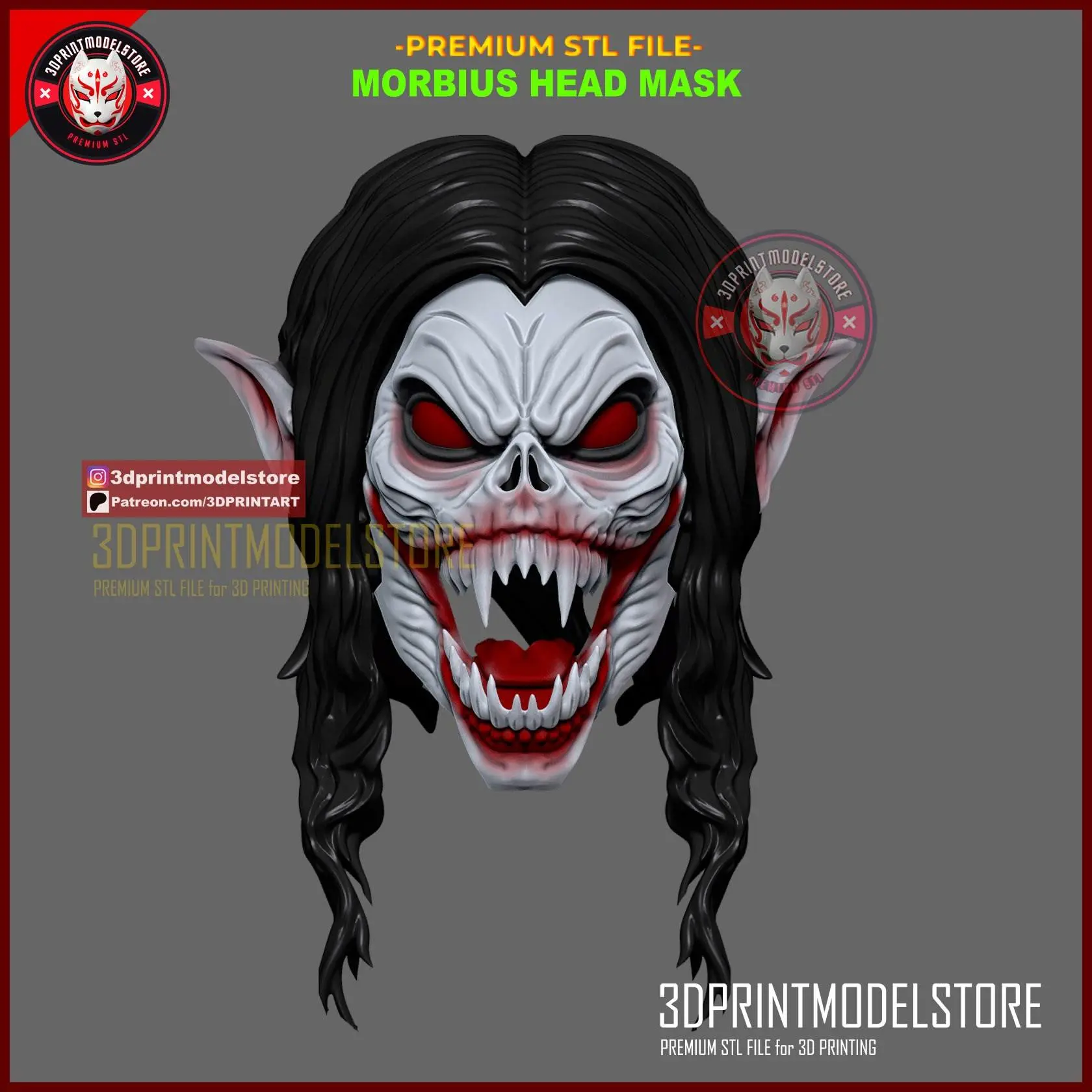 Morbius Head Mask - Marvel Cosplay Helmet Props