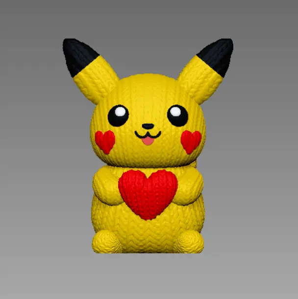 PIKACHU VALENTINE CROCHET - TRICOT - MULTICOLORE