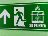 3D Printer Emergency Sign - Left Side Arrow Up-0