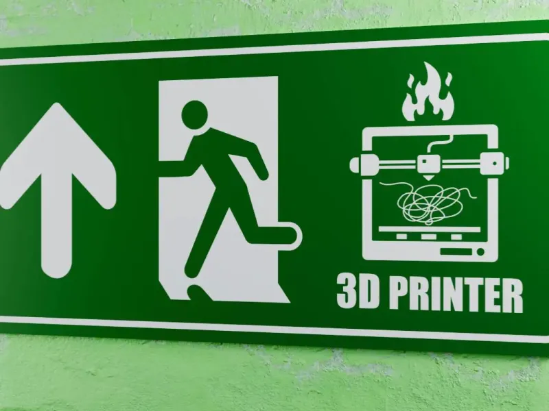 3D-Drucker-Notausgangsschild - Pfeil auf der linken Seite nach oben