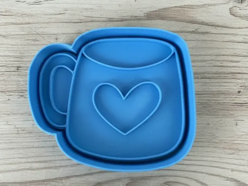 cup with heart cutter + stamp / taza