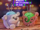bowl knitted monkey, Crochet Yarn Bowl, 3MF STL Multiparts-1