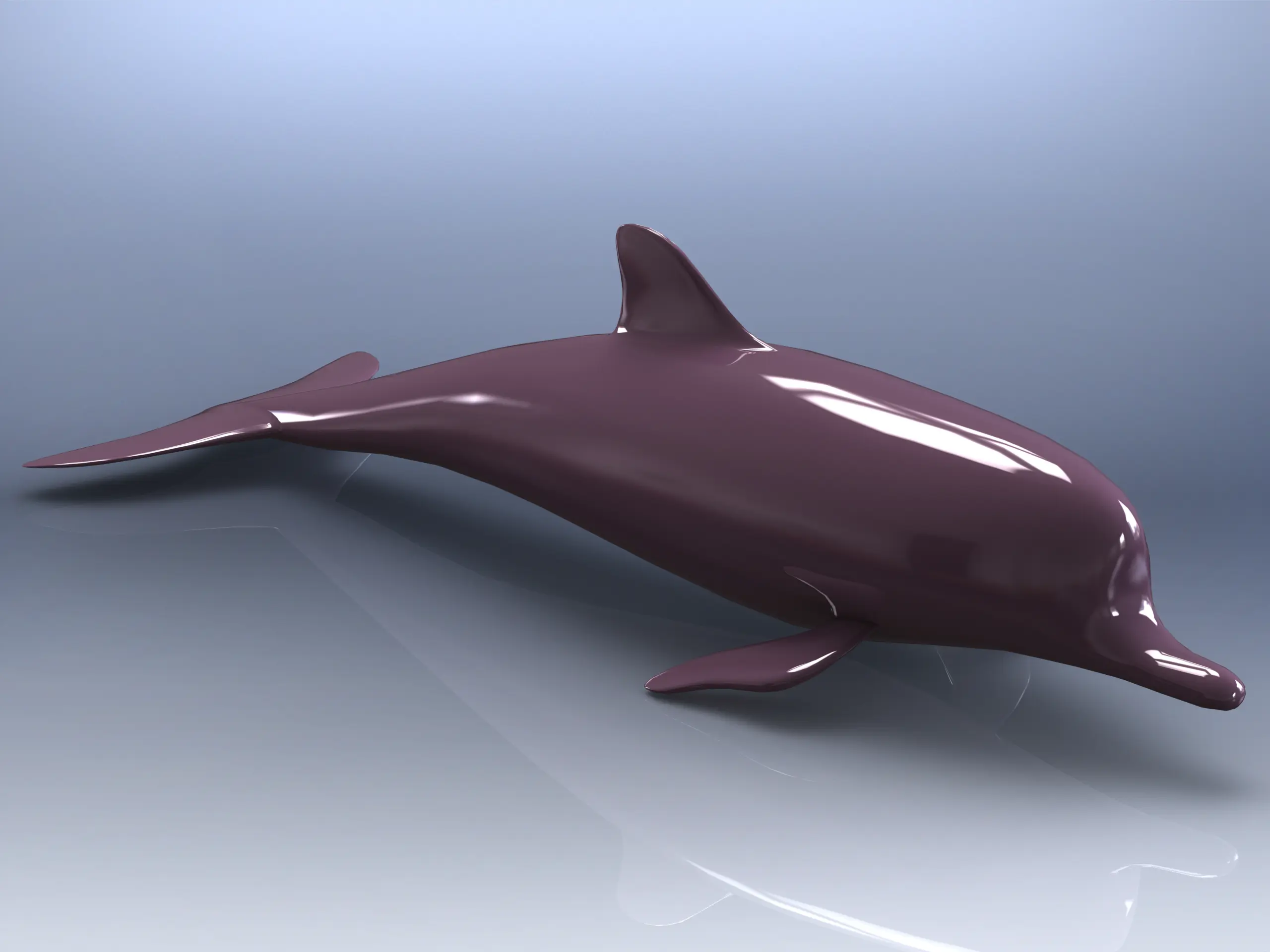 3D Art Surface Pink Dolphin