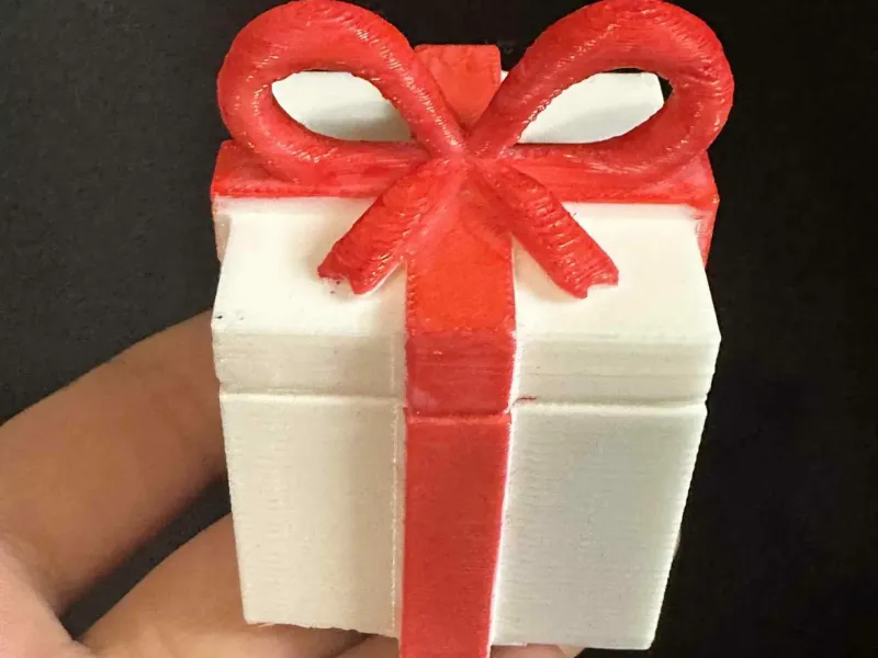 Locking Snap-On Gift Box with Bow - Present Container