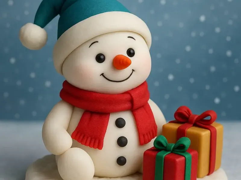 Cute Snowman with Christmas Gifts