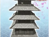 Large four-storey oriental pagoda with carved wooden platfor-4