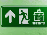 3D Printer Emergency Sign - Left Side Arrow Up-7