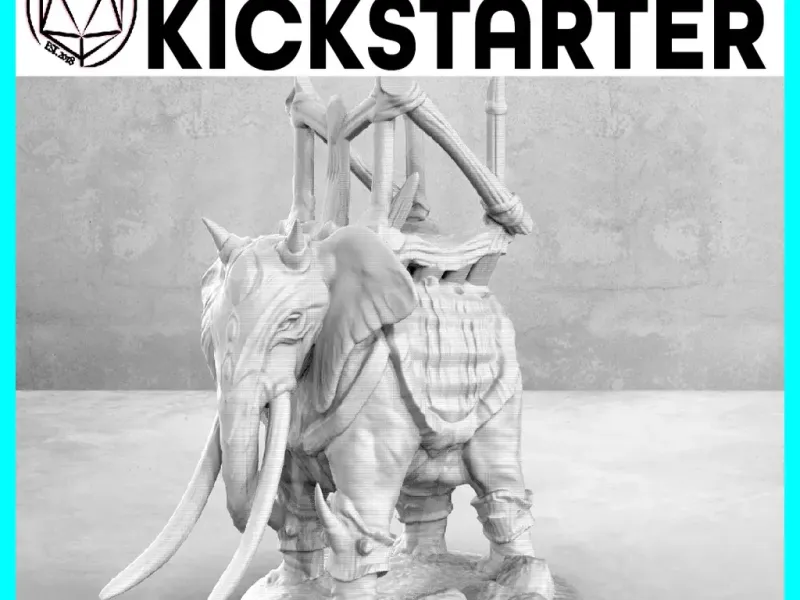 Elefante de guerra - Pose casual - Miniatura de mesa
