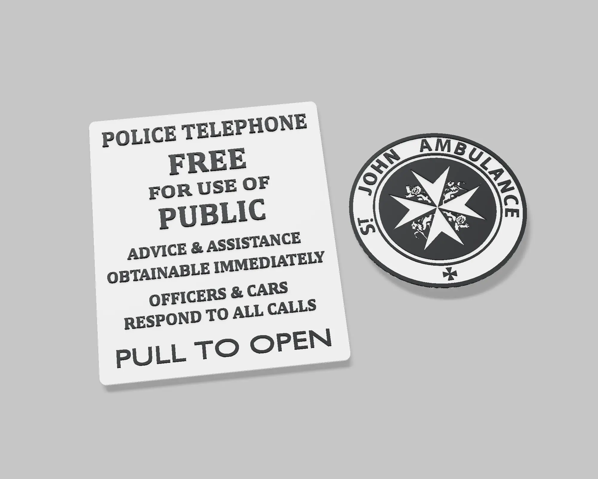 Police Call Box TARDIS Builders Telephone Sign Doctor Who