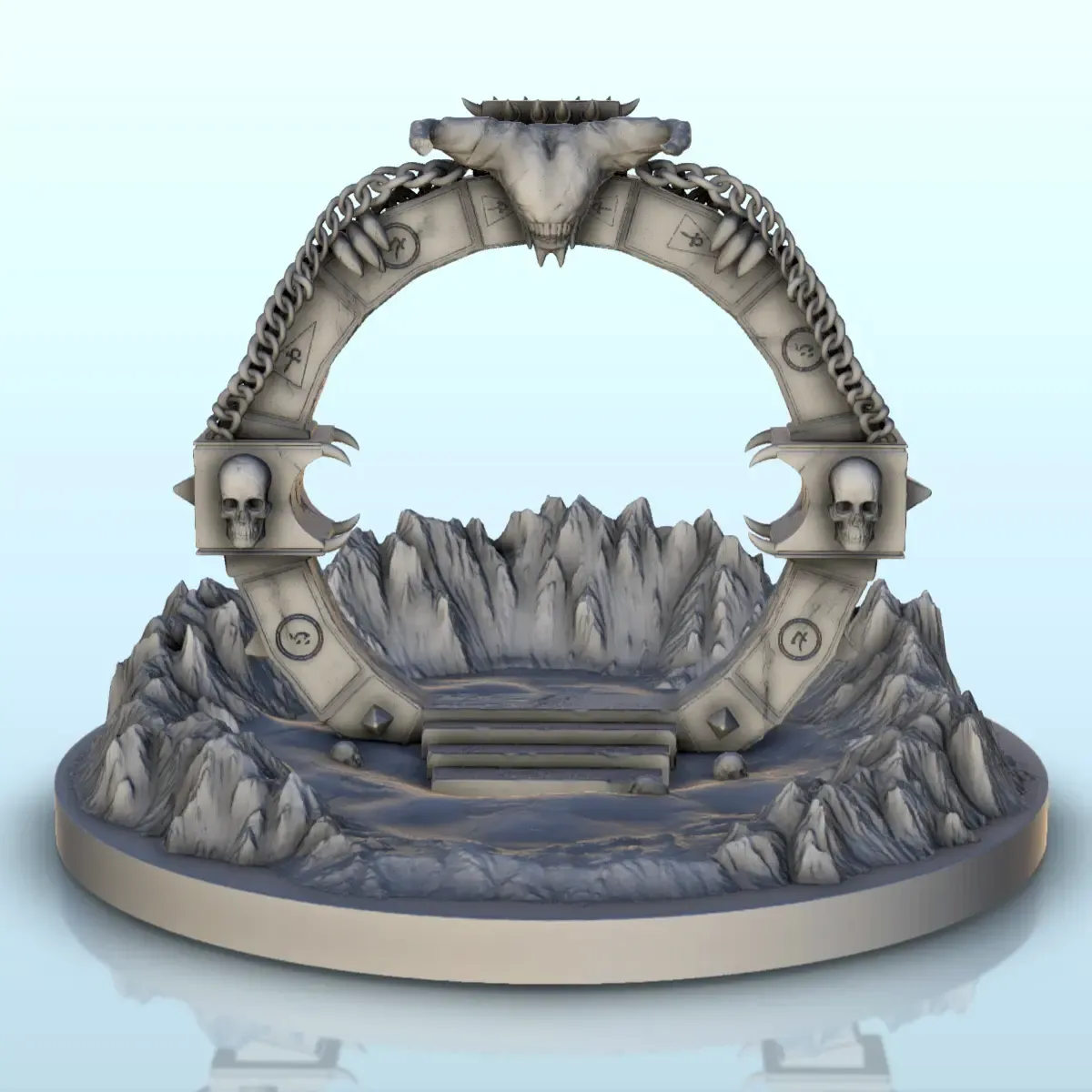 Chaos portal decorated with a goat skull (2) - miniatures wa