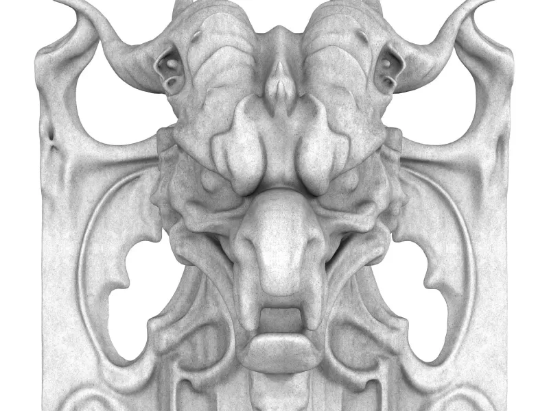 Gargoyle Head Sculpture – Gothic Fantasy STL