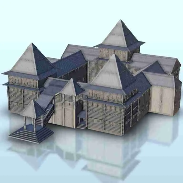 Slavic Medieval wooden fortress (5) - miniatures warhammer t