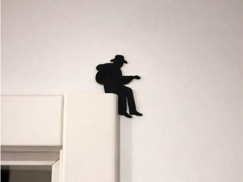 Guitarist Silhouette Door Frame Decor