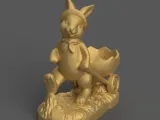 Easter Bunny with Cart 3D Model – STL File for Decoration-1