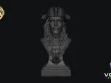 Jack Sparrow Bust STL  Pirates of the Caribbean 3D Print Scu-2