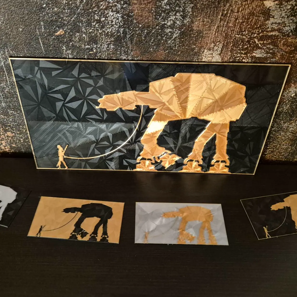 Rey goes for a walk with an AT-AT - Star Wars Wall Art