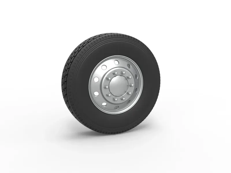 10 Hole Front wheel of old school truck Scale 1:25