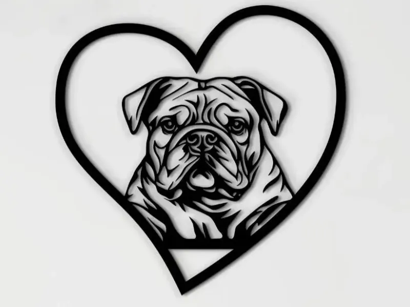 Cœur Bulldog Anglais