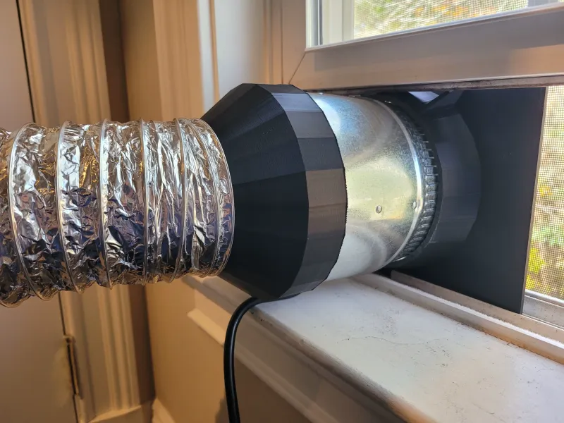 mod adaptor ventilator 6" High CFM pentru K1/Max - Sub 50 $ total!