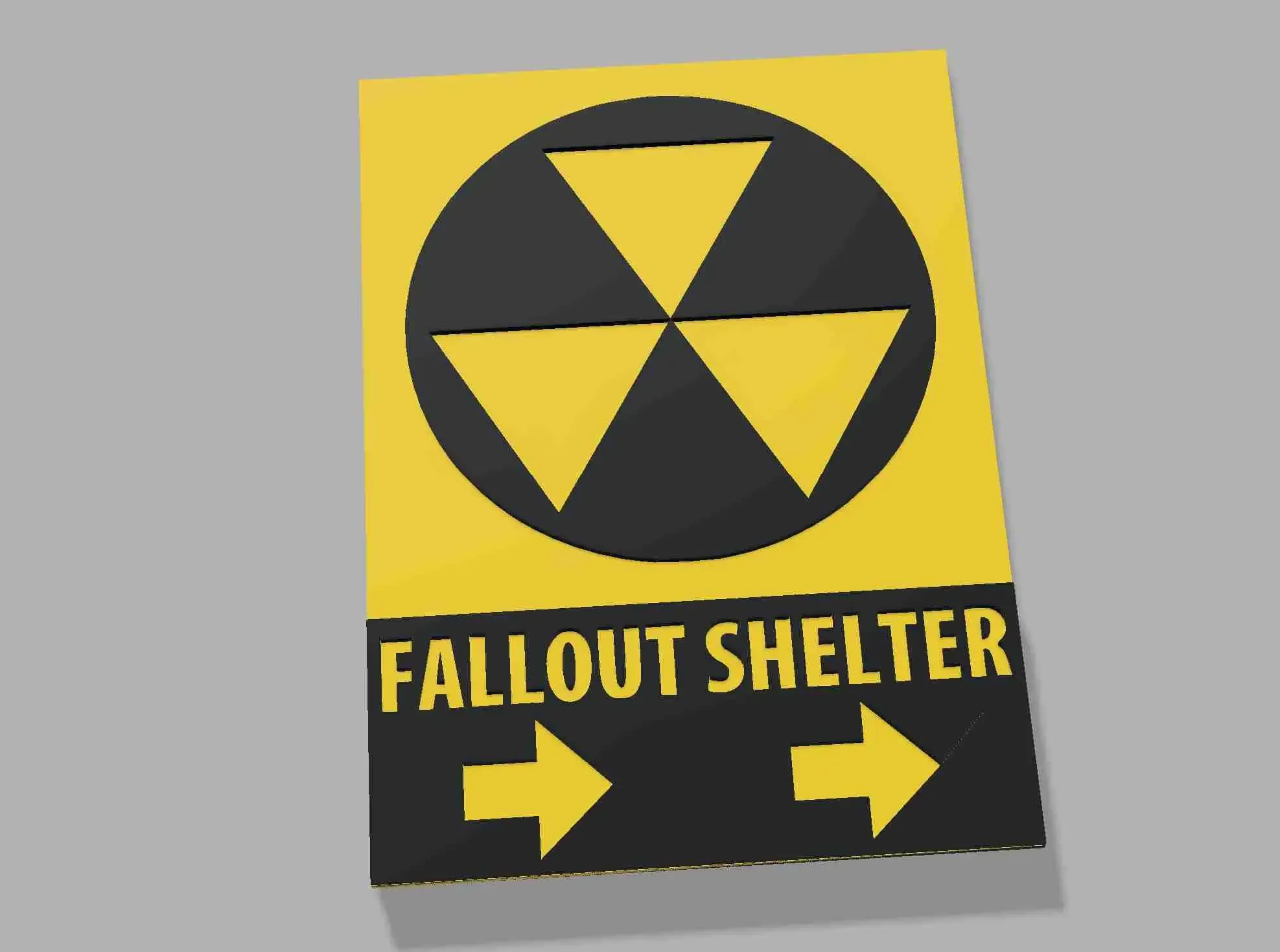 Nuclear Fallout Shelter Vault Sign Nuke Bunker Underground