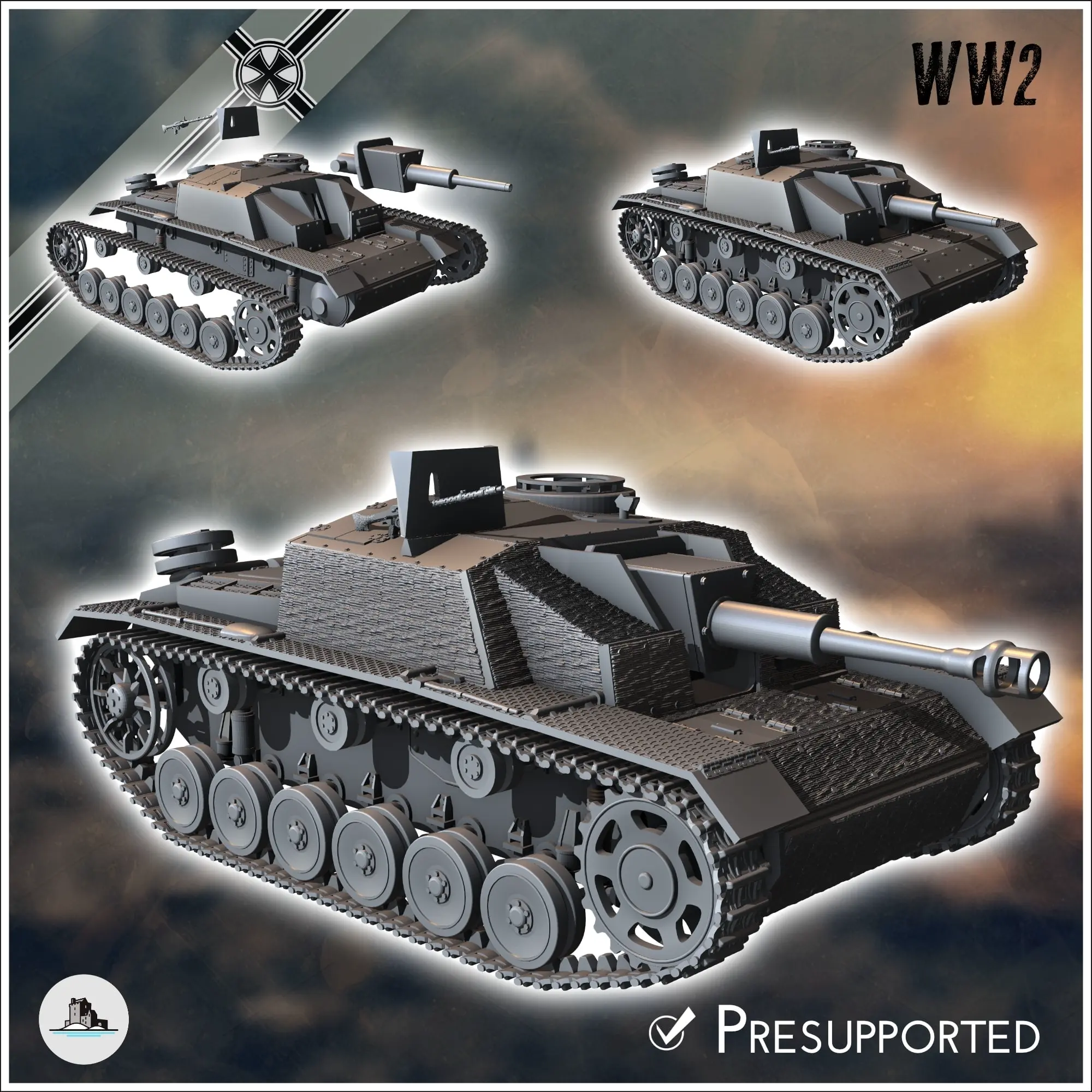 Deutsche WW2 Fahrzeuge Pack Nr. 5 (StuG Sturmhaubitze III und v
