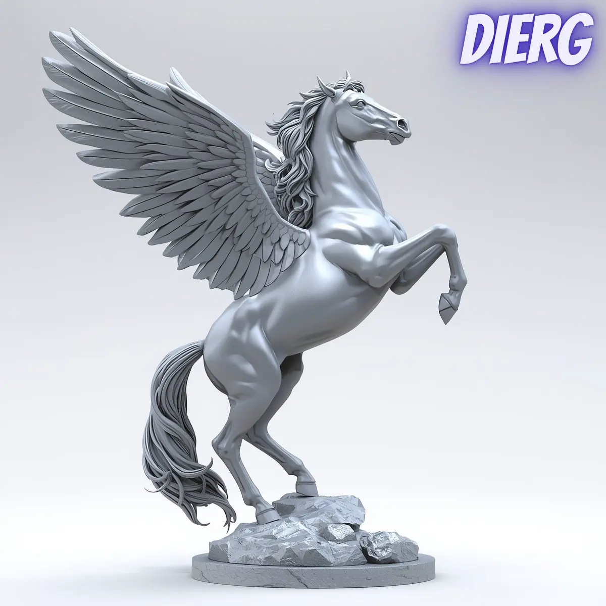 Silver Pegasus Winged Horse Figurine Mythical Creature Decor