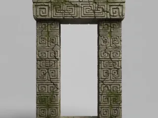 Maze Carved Gateway – Ancient Temple Portal Diorama