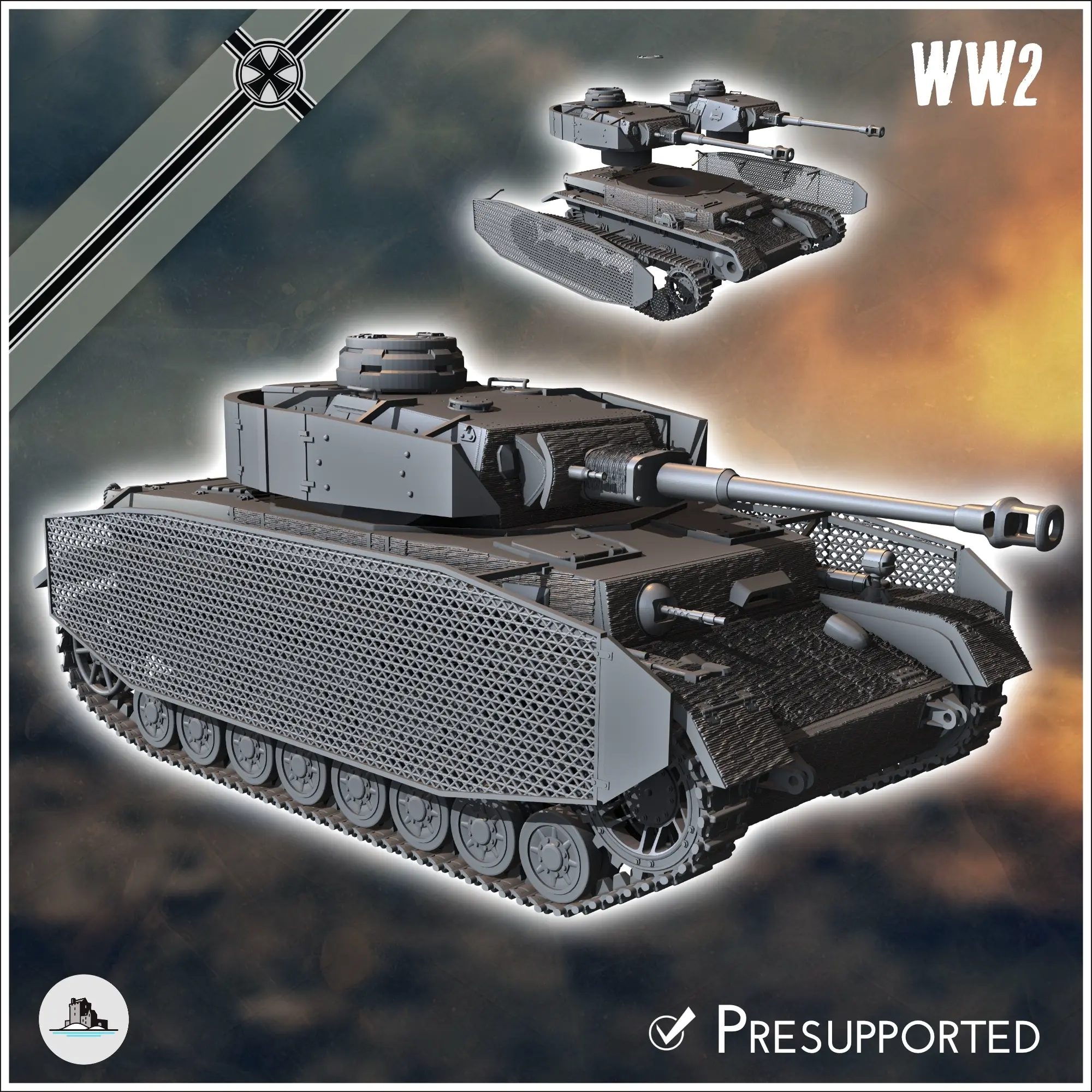 Deutsche WW2 Fahrzeuge Pack (Panzer IV Nr. 2) - ww2 miniatures