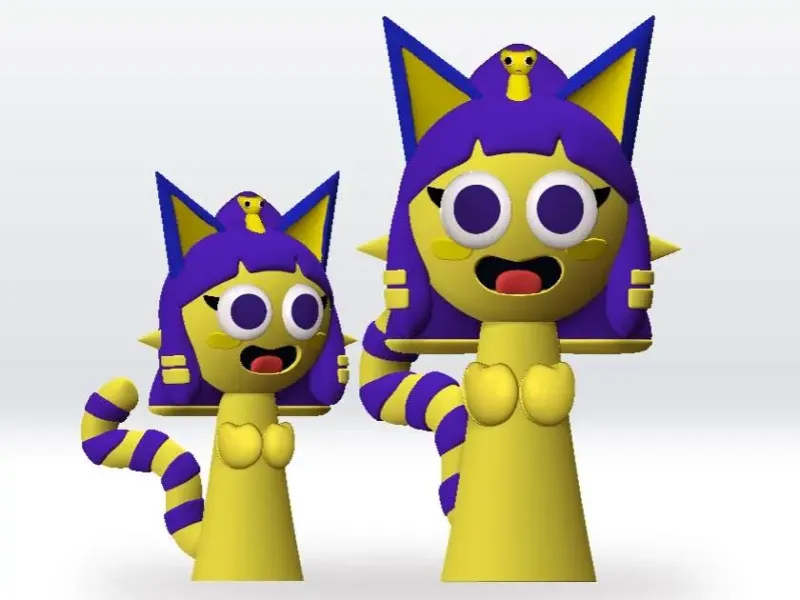 Ankha Sprunki OC STL file 3D Model Fanart