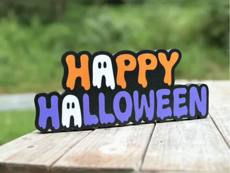 Frohes Halloween Geist-Tischschild