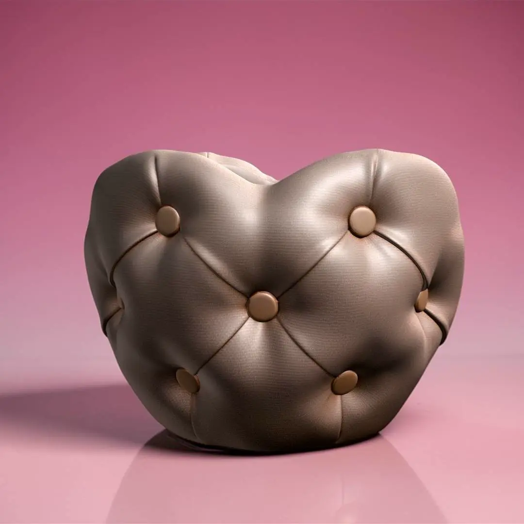 Heart Brush Holder STL Makeup Organizer 3D Print Decorative