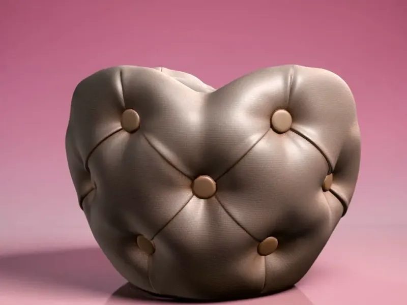 Heart Brush Holder STL Makeup Organizer 3D Print Decorative