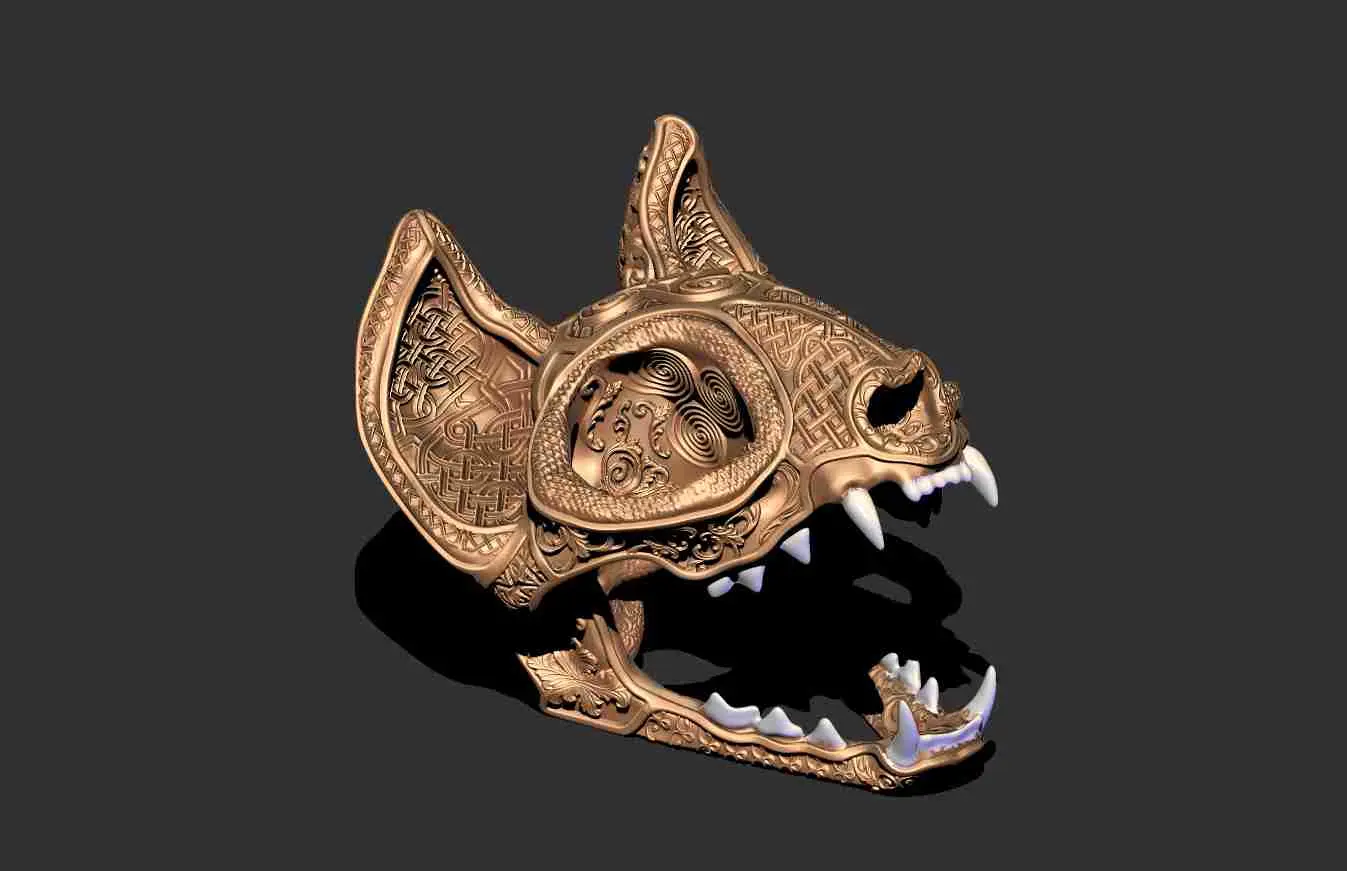 Ornamental Deluxe Cat Skull