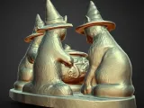 three black cat cauldron tea light  decoration-3