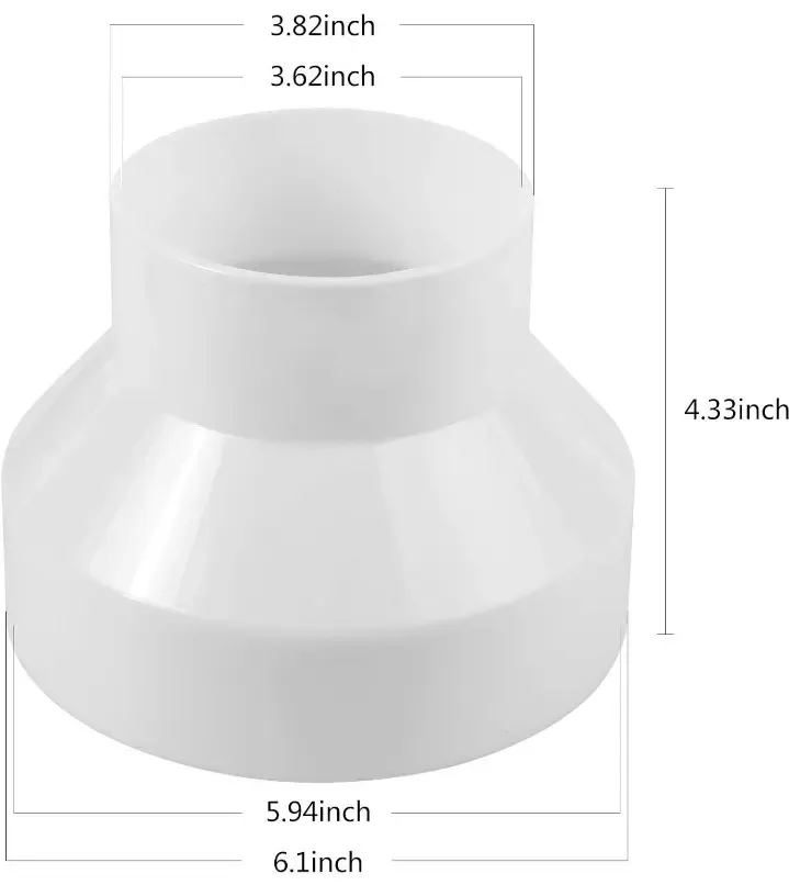 4 inch to 6 inch duct reducer