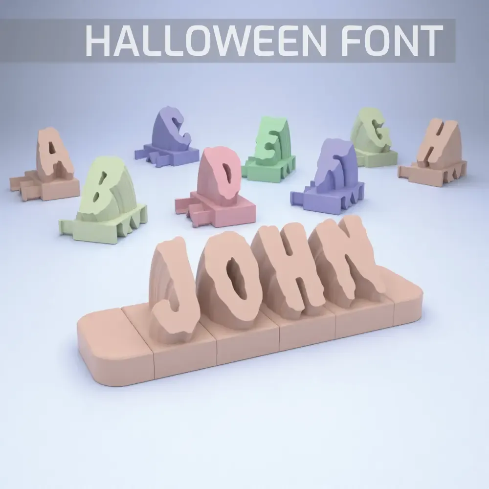 3D name from letters - Halloween Font