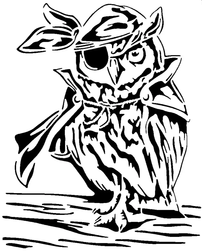 Pirate Owl stencil