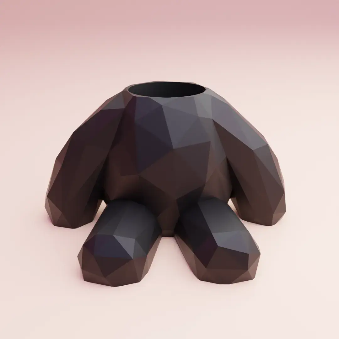 pencil holder lowpoly treddy bear decoration