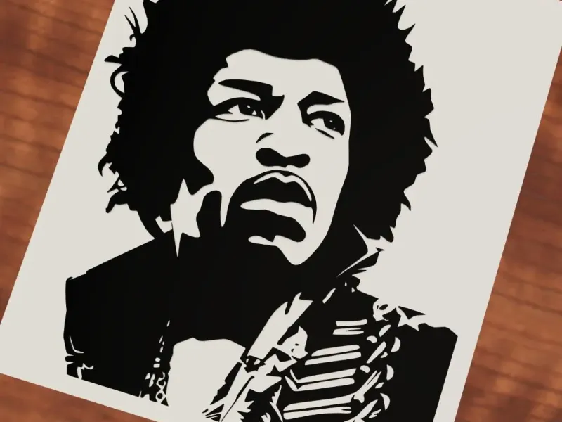 Jimi Hendrix Black and White