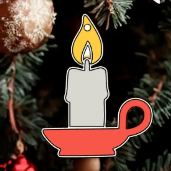 🕯️ Bougie de Noël – Décoration 3D lumineuse 🎄