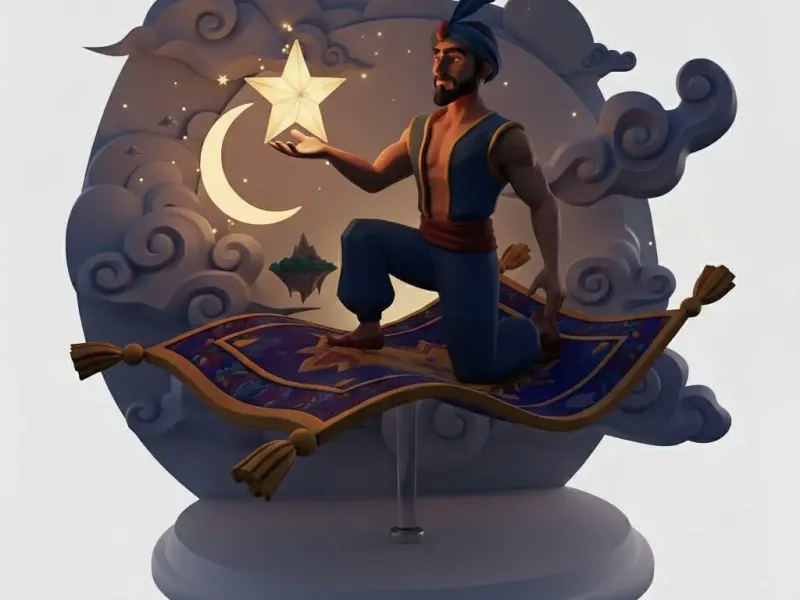 Aladdin's Celestial Night Light - 3D Printed Diorama Lamp