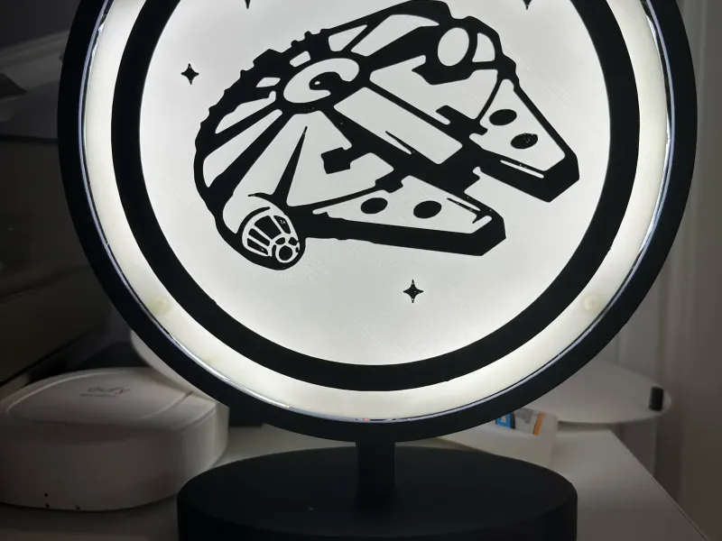 Millennium Falcon Magnetic Stencil for ecliptic glow lamp