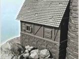 Medieval lighthouse on island with wooden pontoon (10) - sce-6