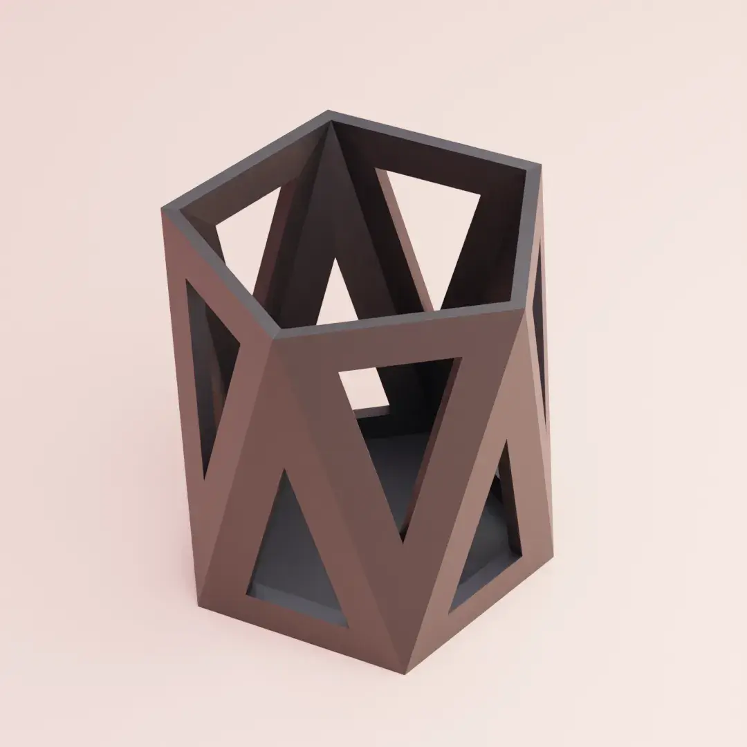 Icosahedron Pencil Holder Geometric Desk Organizer