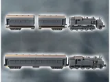 Steam train 2-4-4 with passenger car (1) - miniatures warham-1