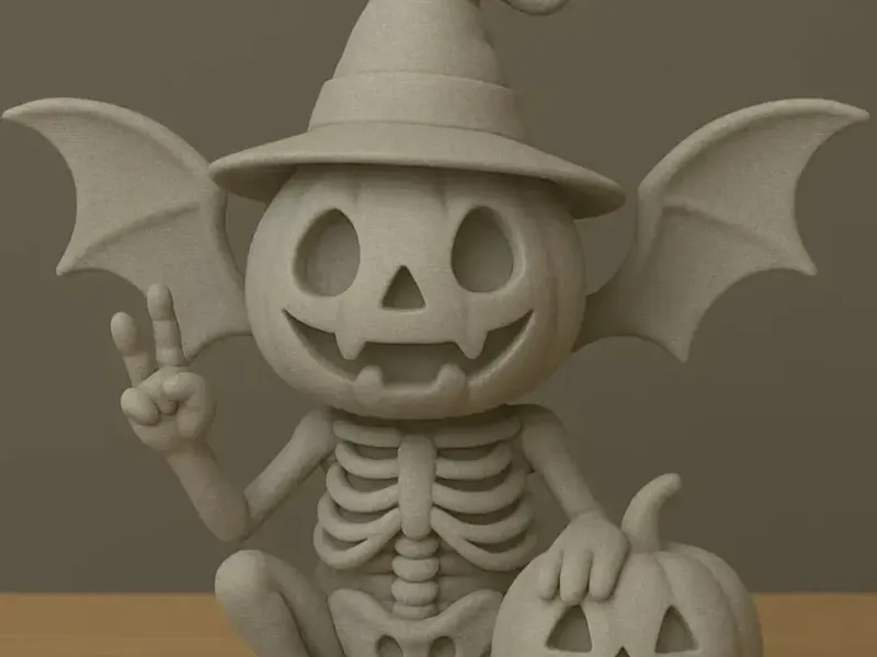 figurine citrouille squelette 