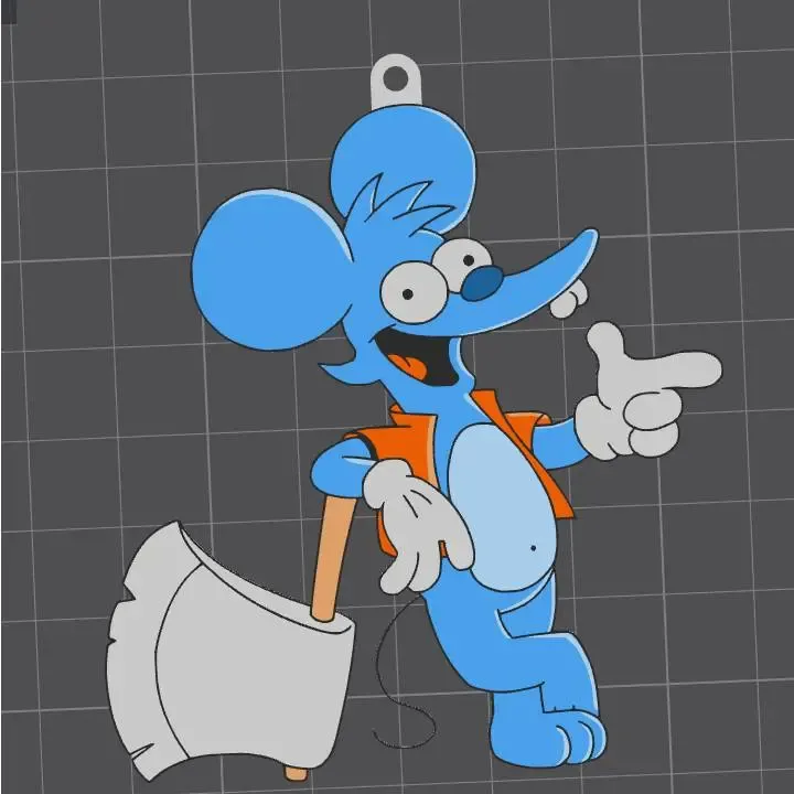 Tomy (Itchy) keychain - Tomy & Daly (Itchy and Scratchy)  -