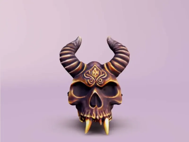 牙を持つ悪魔の頭骨