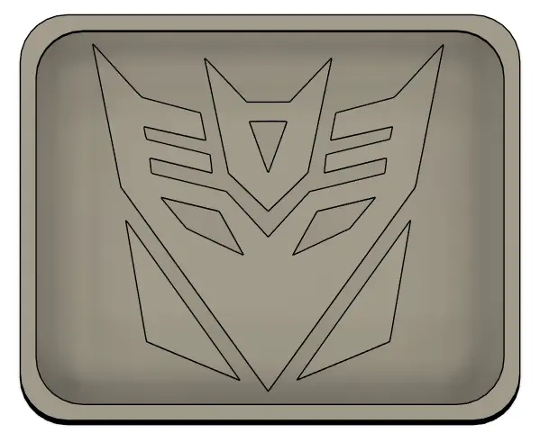 TRANSFORMERS DECEPTICON LOGO BOZUK PARA BOŞALTMA TEPSISI STL DOSYASI | KOLAY